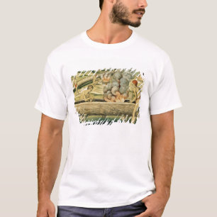Amerikanischer Ureinwohner, der ein Einbaum-Kanu T-Shirt