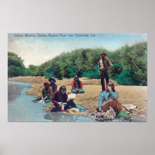 Amerikanischer Ureinwohner, der Kleidung im Poster