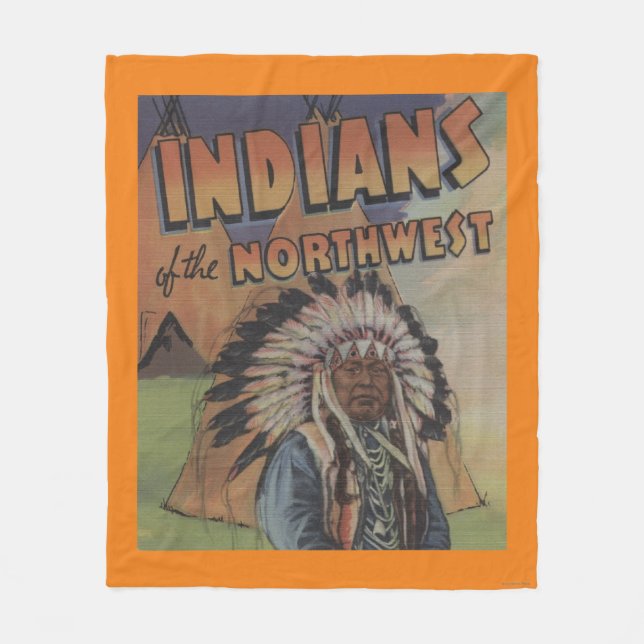 Amerikanischer Ureinwohner des Nordwestens - Fleecedecke (Vorderseite)