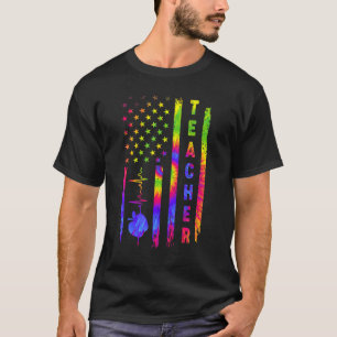 Amerikanischer US-Flaggen-Lehrer unterrichtet Tie T-Shirt