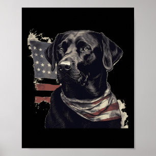 Amerikanischer Usa-Flagge-Lab-Besitzer Schwarzer L Poster