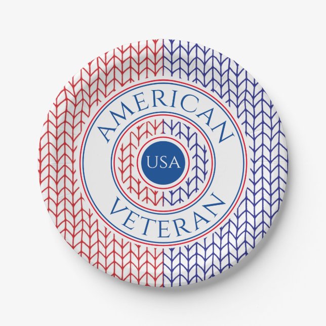 AMERIKANISCHER VETERAN 7" Runder Paper Teller (Vorderseite)