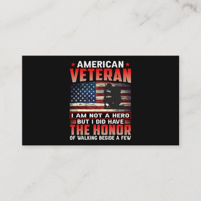 Amerikanischer Veteran Die Ehre 38 Visitenkarte (Vorderseite)