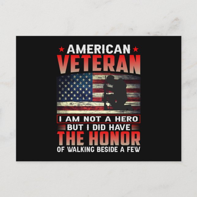 Amerikanischer Veteran, ich bin kein Held Einladungspostkarte (Vorderseite)