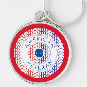 AMERIKANISCHER VETERAN Premium-Rundschlüsselanhäng Schlüsselanhänger