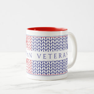 "AMERIKANISCHER VETERAN" Rote Zweifarben-Tasse Zweifarbige Tasse