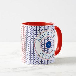 AMERIKANISCHER VETERAN Roter Kombi-Becher Tasse
