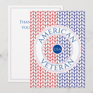 AMERIKANISCHER VETERANE 5x7 "Danke" Flachkarte Karte