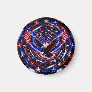 Amerikanischer Visionsspiral – Patriotischer Adler Magnet