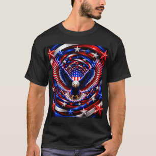 Amerikanischer Visionsspiral – Patriotischer Adler T-Shirt
