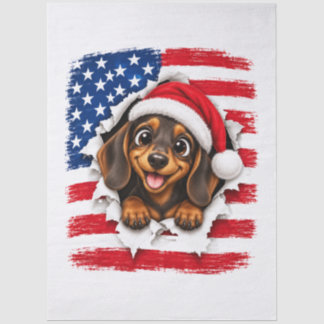 Amerikanischer Weihnachts-Dackel Seidenpapier