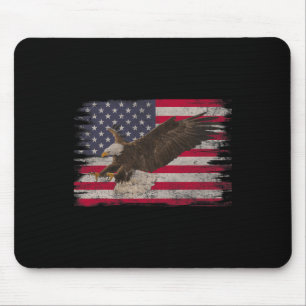 Amerikanischer Weißkopfseeadler 4. Juli US-Flagge Mousepad