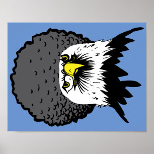 Amerikanischer Weißkopfseeadler Afro Lustiges Post Poster