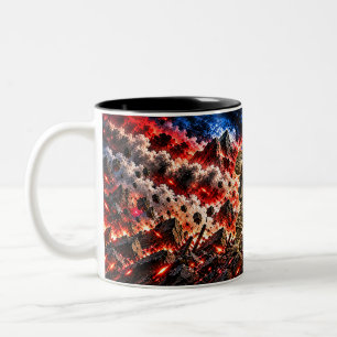 Amerikanischer Weißkopfseeadler-Taktischer Krieger Zweifarbige Tasse