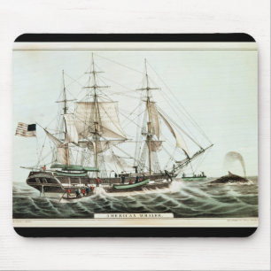 Amerikanischer Whaler, graviert von Nathaniel Mousepad