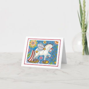 AMERIKANISCHER WHIMSYNICKER PATRIOTISCHER PONY Cut Feiertagskarte