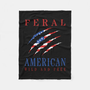 Amerikanischer Wilder und Patriotischer Amerikanis Fleecedecke