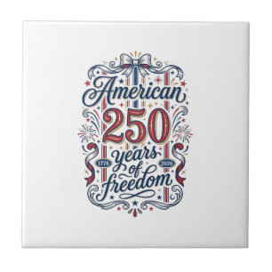 Amerikanisches 250 Jahre Freiheit Patriotes Shirt Fliese