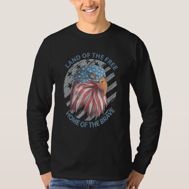Amerikanisches Adlerland der freien Zuhause der BR T-Shirt (Vorderseite)