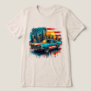 amerikanisches Auto Tri-Blend Shirt