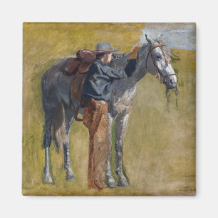Amerikanisches Badlands: Old West Cowboy mit Pferd Magnet