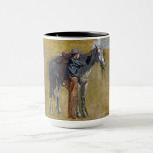 Amerikanisches Badlands: Old West Cowboy mit Pferd Tasse
