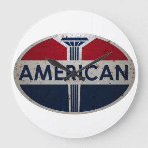 Amerikanisches Benzin vintage Tankstelle Schild Uh Große Wanduhr