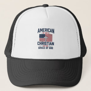 Amerikanisches christliches Flaggenkreuz Vintage-S Truckerkappe
