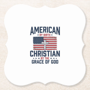 Amerikanisches christliches Flaggenkreuz Vintage-S Untersetzer
