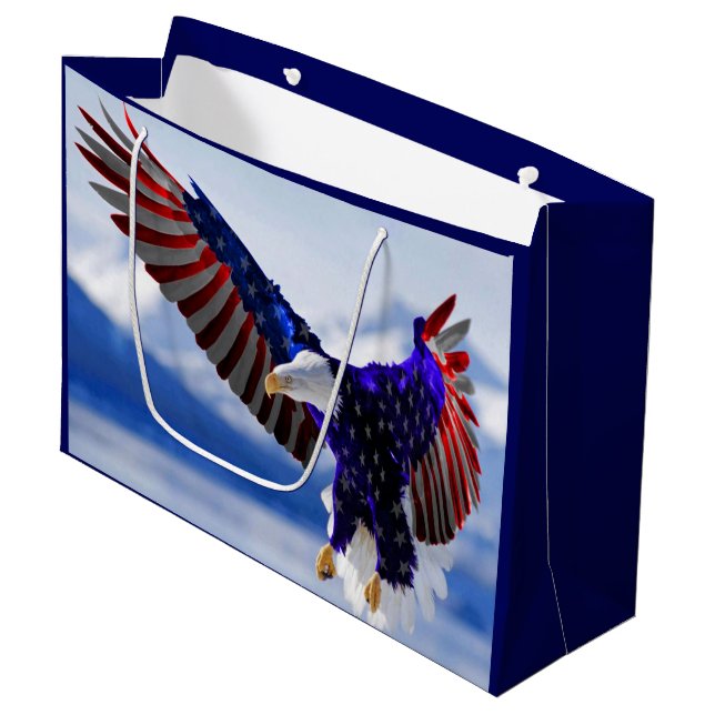 Amerikanisches Eagle Große Geschenktüte (Vorderseite Schrägansicht)