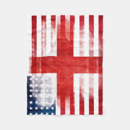 Amerikanisches Englisch-Flagge | hölzernes Korn u. Fleecedecke