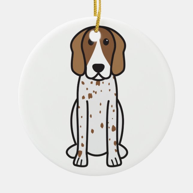 Amerikanisches Englischcoonhound-HundeCartoon Keramikornament (Vorne)