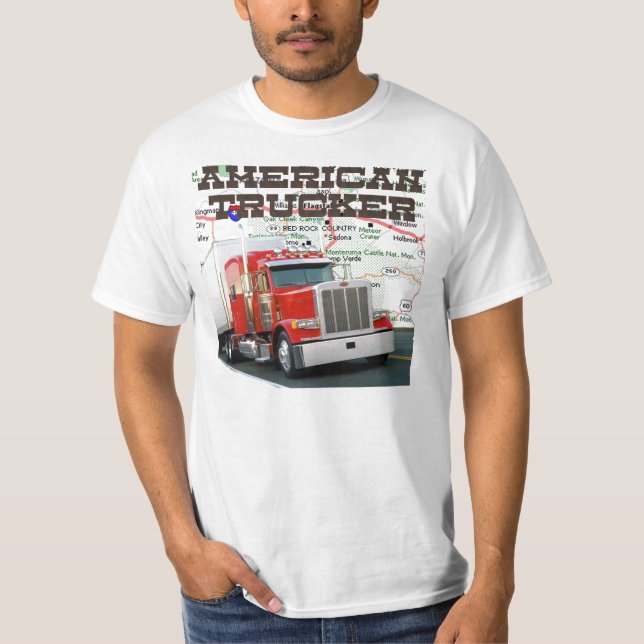Amerikanisches Fernlastfahrer-Shirt T-Shirt (Vorderseite)