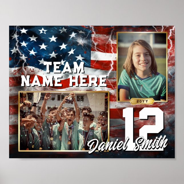 Amerikanisches Flag für den benutzerdefinierten Sp Poster (Vorne)