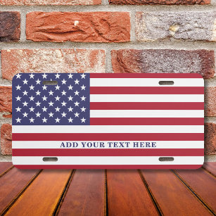 Amerikanisches Flag Hinzufügen eines benutzerdefin US Nummernschild