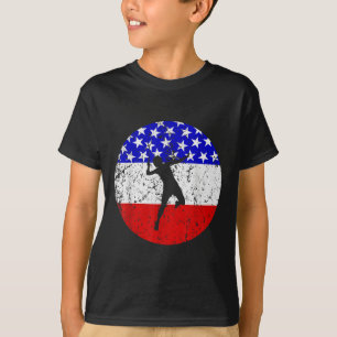 Amerikanisches Flagge Badminton-Shirt - Badminton- T-Shirt