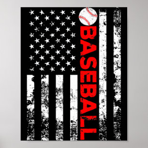 Amerikanisches Flagge Baseball-Team-Geschenk T-Shi Poster