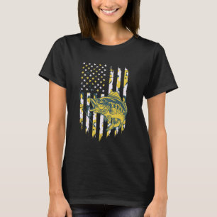 Amerikanisches Flagge Fisch-Shirt Patriotic Fishin T-Shirt