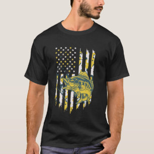 Amerikanisches Flagge Fisch-Shirt Patriotic Fishin T-Shirt