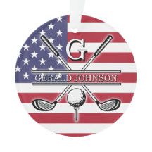 Amerikanisches Flagge Golf Monogramm Design