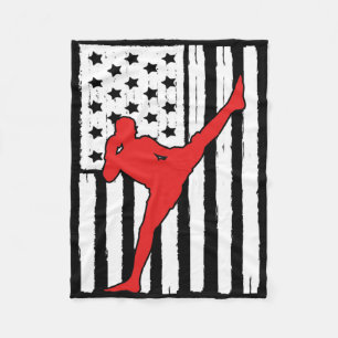 Amerikanisches Flagge Muay Thai Thema Grafikdesign Fleecedecke