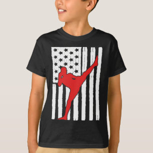 Amerikanisches Flagge Muay Thai Thema Grafikdesign T-Shirt