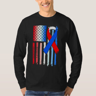 Amerikanisches Flagge Rot Weiß Blau Band Raynaud-B T-Shirt