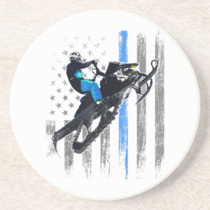 Amerikanisches Flagge Schneemobil Shirt Männer Sch Getränkeuntersetzer