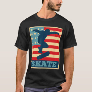 Amerikanisches Flagge Skateboarding T-Shirt Skater