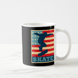 Amerikanisches Flagge Skateboarding T-Shirt Skater Kaffeetasse