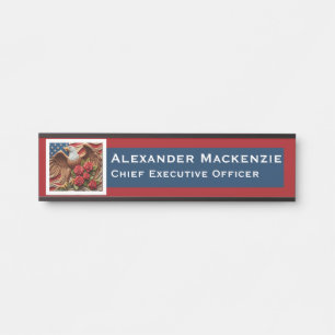 Amerikanisches Flagge-Türschild Büro Namensschild