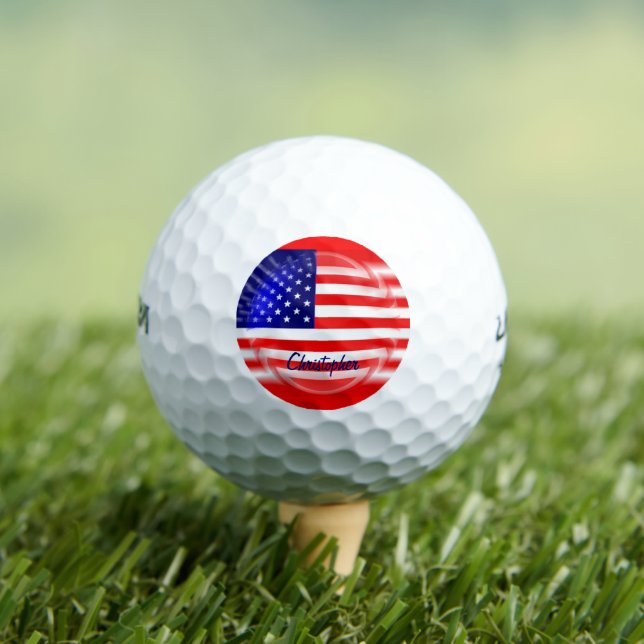 Amerikanisches Flaggen-Design Golfball (Insitu T-Shirt)