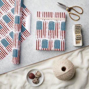 Amerikanisches Flaggen-Design mit Abnutzungseffekt Geschenkpapier