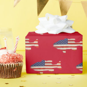 Amerikanisches Flaggen-Fischmuster Geschenkpapier